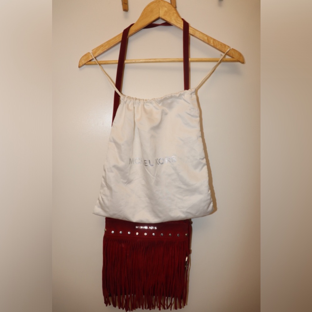 Michael Kors red fringe Crossbody w original dust bag - Picture 8 of 13